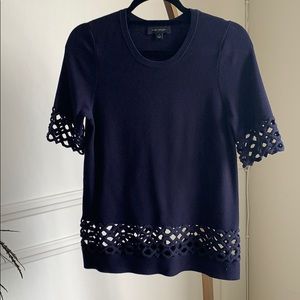 Ann Taylor knit tee with cut out detail